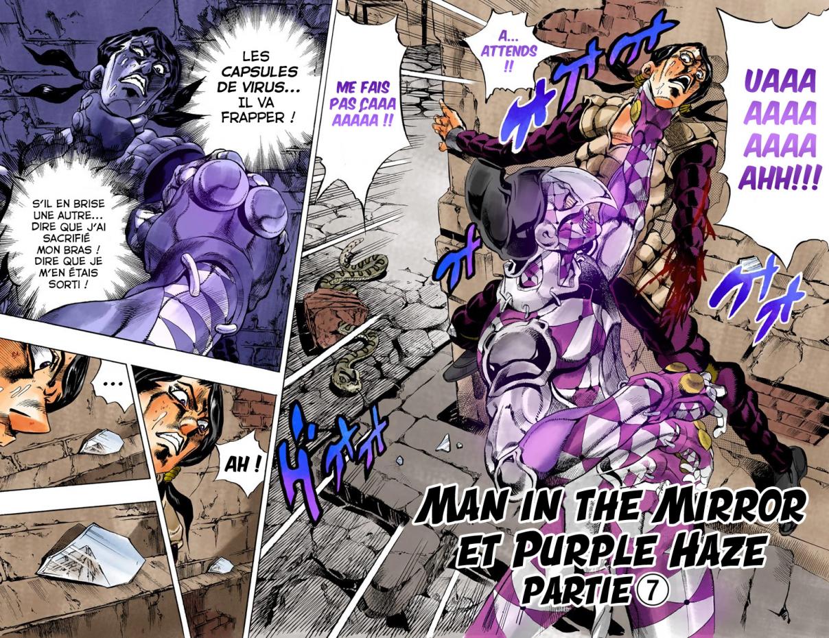 JoJo's Bizarre Adventure Part 5 Vento Aureo [Official Colored] Vol. 6 Ch. 46 Man in the Mirror et Purple Haze partie 7